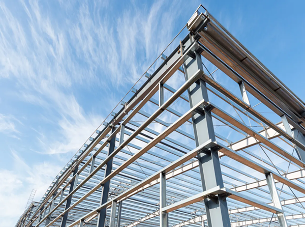 The skeleton of metal building.